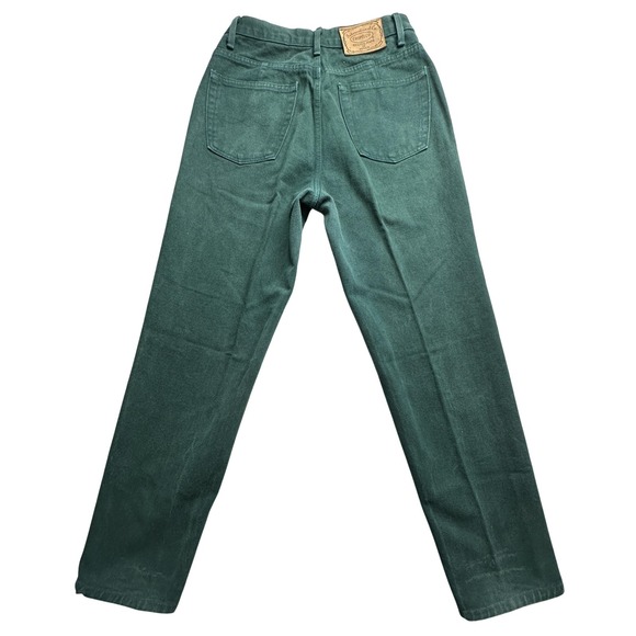 VTG Chipeco Jeans Womens 28x29.5 Green High Rise Straight Leg 100% Cotton Denim